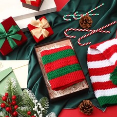 3 Pcs Christmas Knitted Santa Hats Elf Hat Crochet Christmas Beanie X…