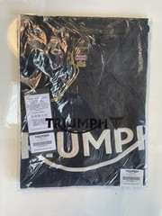 Triumph Bamburgh T Shirt Mens 2XL Jet Black Cotton Embroidered Logo Everyday