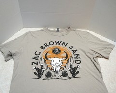Zac Brown Band 2023 From the Fire World Tour Concert T-shirt Tan L Country Rock