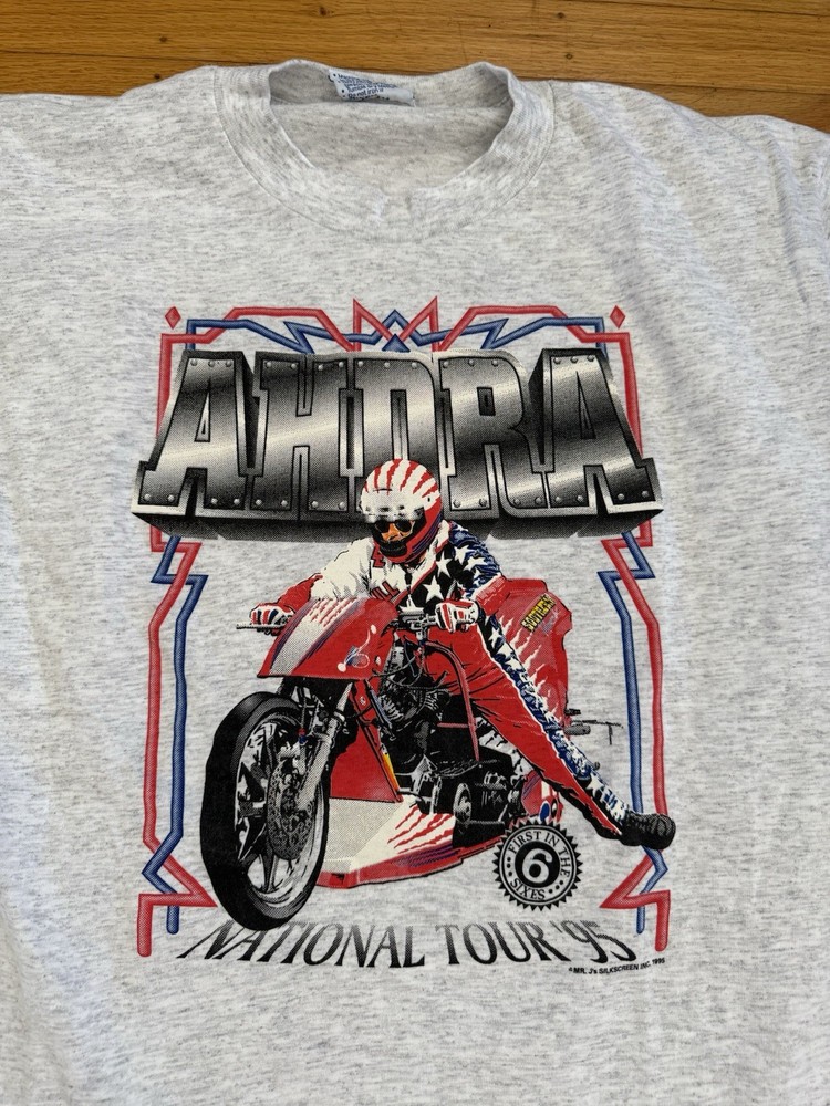 Vintage 1995 AHRDA National Tour Motorcycle Racing T Shirt Size Large
