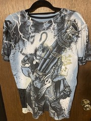 Affliction Heroes & Demons Warrior Cannon All Over Print T Shirt Mens Medium