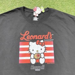 Sanrio Hello Kitty Hawaii Leonards Bakery Black T-Shirt Adult Size XL Tee NWT