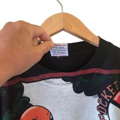 Pokemon Pocket Monsters Alakazam 141 Faded Black T-Shirt Nostal Tag Size XL