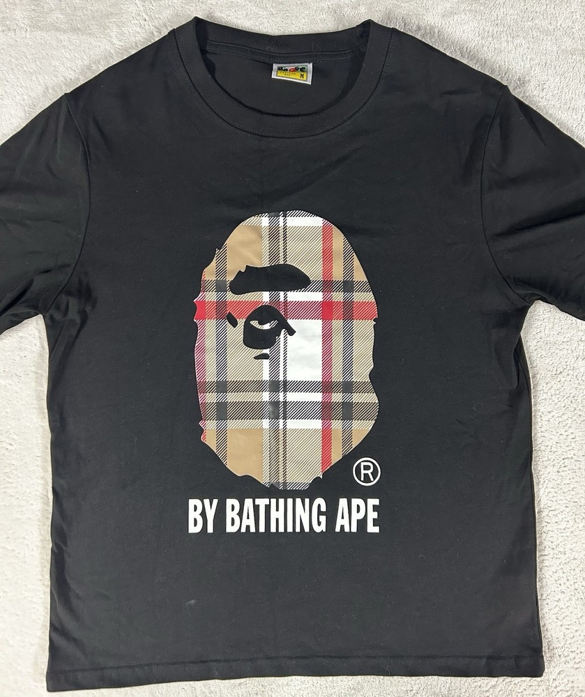 A Bathing Ape Men’s Black Logo Cotton T-Shirt Regular Size M TH3010037