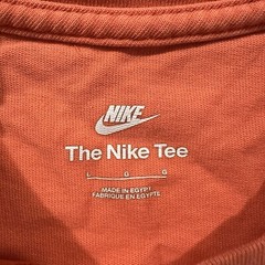 Nike T-Shirt Men’s Large Embroidered Finch Floral Swoosh Orange Short Sleeve