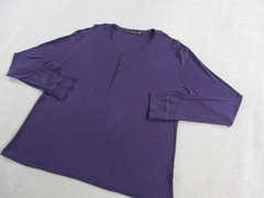 Ralph Lauren Shirt Mens XL Purple Black Label Ribbed Knit Henley Long Sleeve