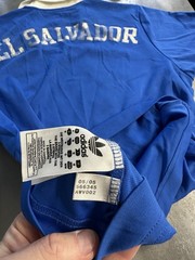 Rare Vintage 2005 Adidas EL SALVADOR Originals Football Polo Shirt Medium Blue