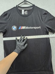 PUMA BMW Motorsport Shirt Mens Medium Black Graphic Racing Logo Cotton Jersey