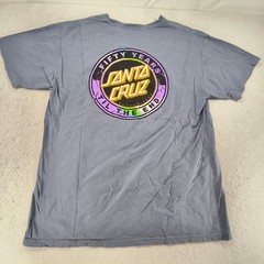 Santa Cruz Casual Graphic Crew Neck Short Sleeve Shirt Mens Size Large L Blue