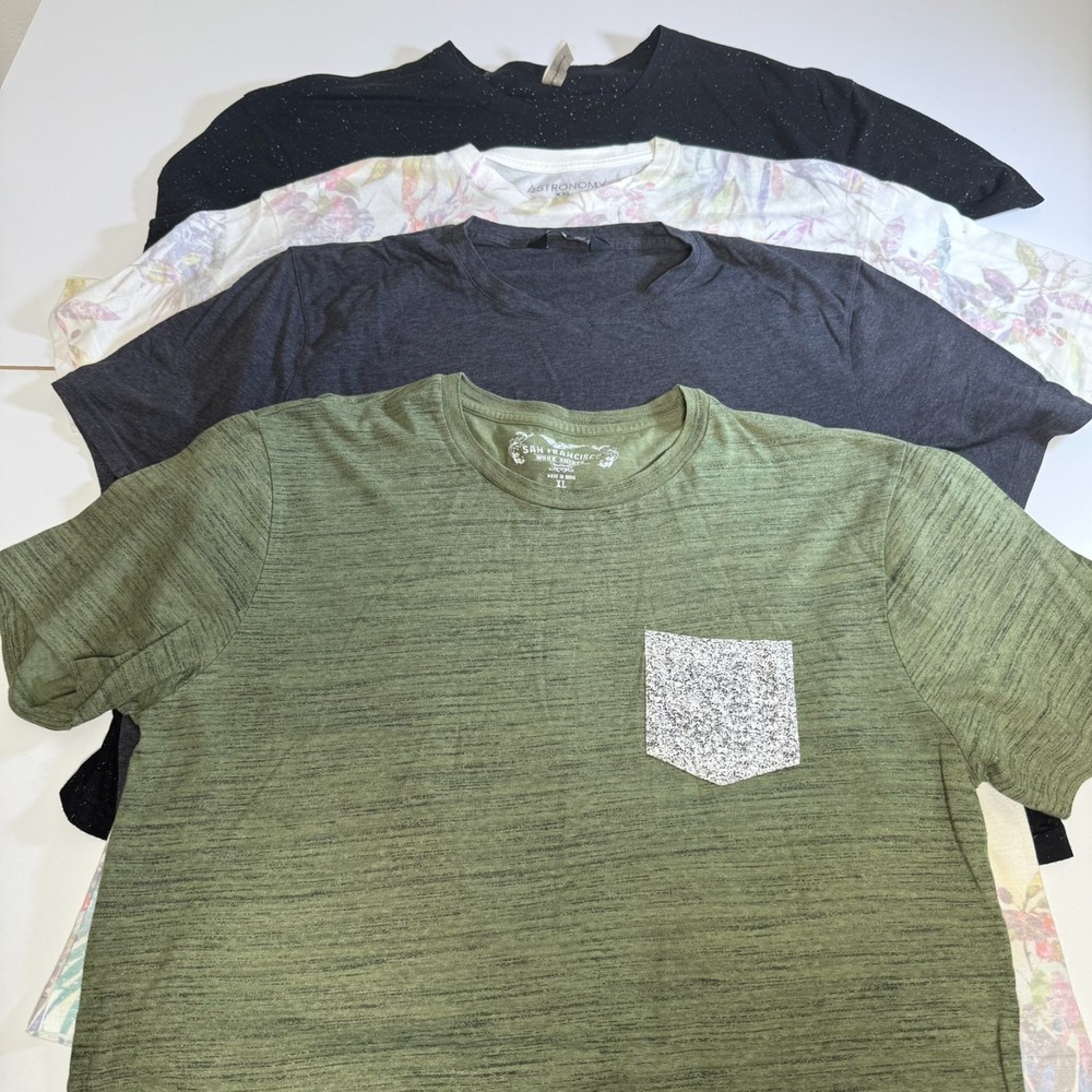 Lot of 4 Mens T Shirt Lot XXL Mixed Brands Under Armour, San Francisco, etc.