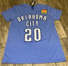 District Made NBA Oklahoma City OKC Thunder Heather Blue T Shirt Youth Medium