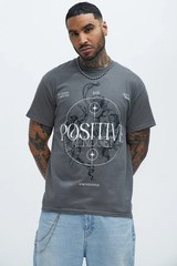 Fashion Nova Mens Positive Mindset Progression Charcoal Shirt New S-3XL