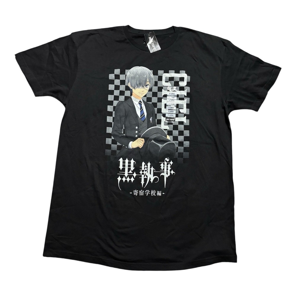 Hot Topic Black Butler Ciel Checkered Graphic T-Shirt – XL – New With Tags