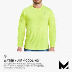 Mission Unisex Long Sleeve Performance Shirt Hi Vis Yellow-X Large