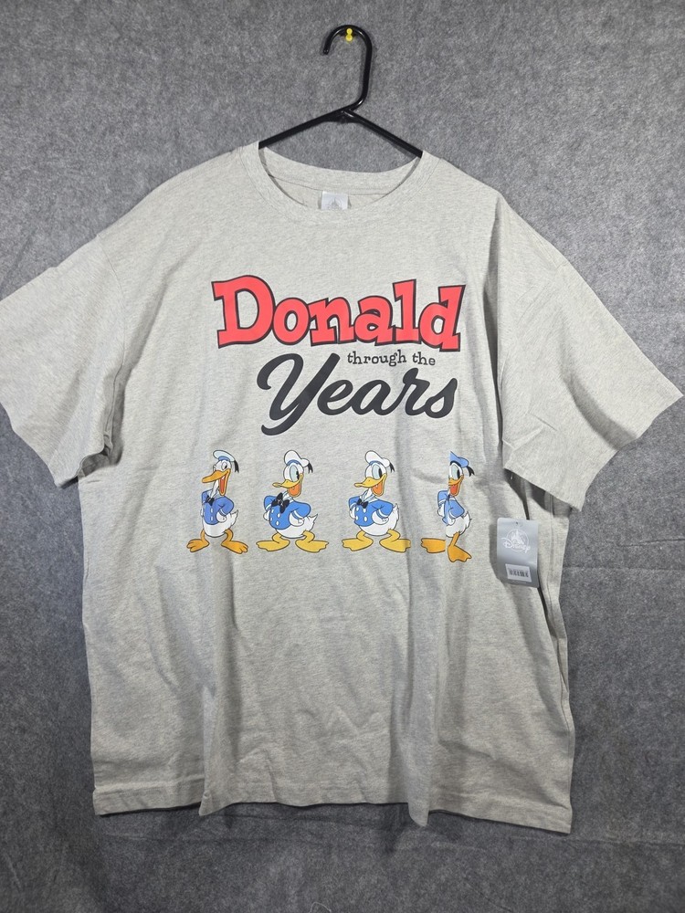 Walt Disney World 3xl Donald Duck Through The Years 90th Tee T Shirt NWT Gray