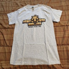 Army Hog Hunters Graphic T-Shirt Med Mens Grey Double Sided Gildan Ultra Cotton