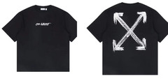 Off-White Black Graphic Logo Cotton Short Sleeve Crew Neck T-Shirt