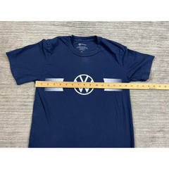 Volkswagen T-Shirt Mens Small Navy Blue DriverGear Graphic Logo Racing Stripes