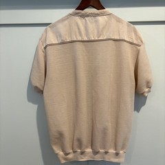 Vintage Wayne Scott Henley Shirt Mens Large Cream Dual Zip Pockets Waffle Knit