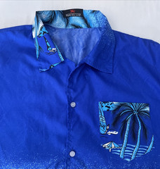 Beach & Palm Tree Hawaiian Shirt Fight The Wolf Men’s Summer Shirt Size XL