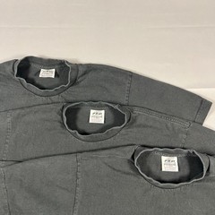 Set Of 3 Pro 5 Super Heavy T Shirt Mens L Black Faded Cotton Snug Fitting Neck