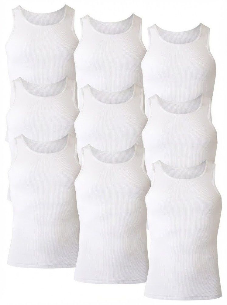 Hanes Men’s X-Large Tagless Tank Tops – 9 Pack (3x 3-Pack) Factory Imperfect