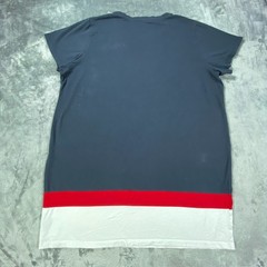 Tommy Hilfiger Shirt XTL Navy Red White Colorblock Logo Top Graphic Preppy Tee