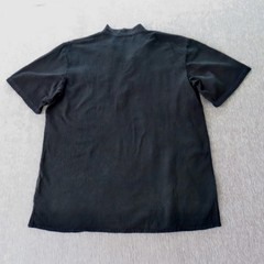 Garras Shirt Mens XL Black Cotton Gauze Lace Up Mexican Festival Beach Casual