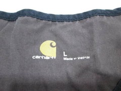 Carhartt Mens Size L V-Neck Shirt Black Pleated Chest Pocket Logo Print Casual