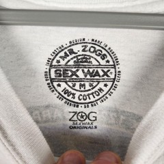 Mr Zogs Sex Wax Shirt Mens Medium White Surf Logo Graphic Tee Beach Surfing