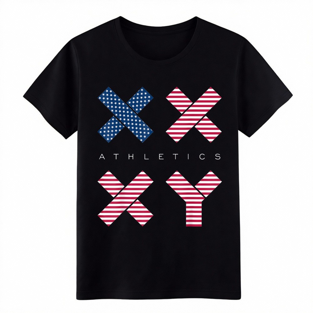 Trendy Patriotic XX XY Athletic Print Tee|Unisex Workout & Casual Hang T-Shirt