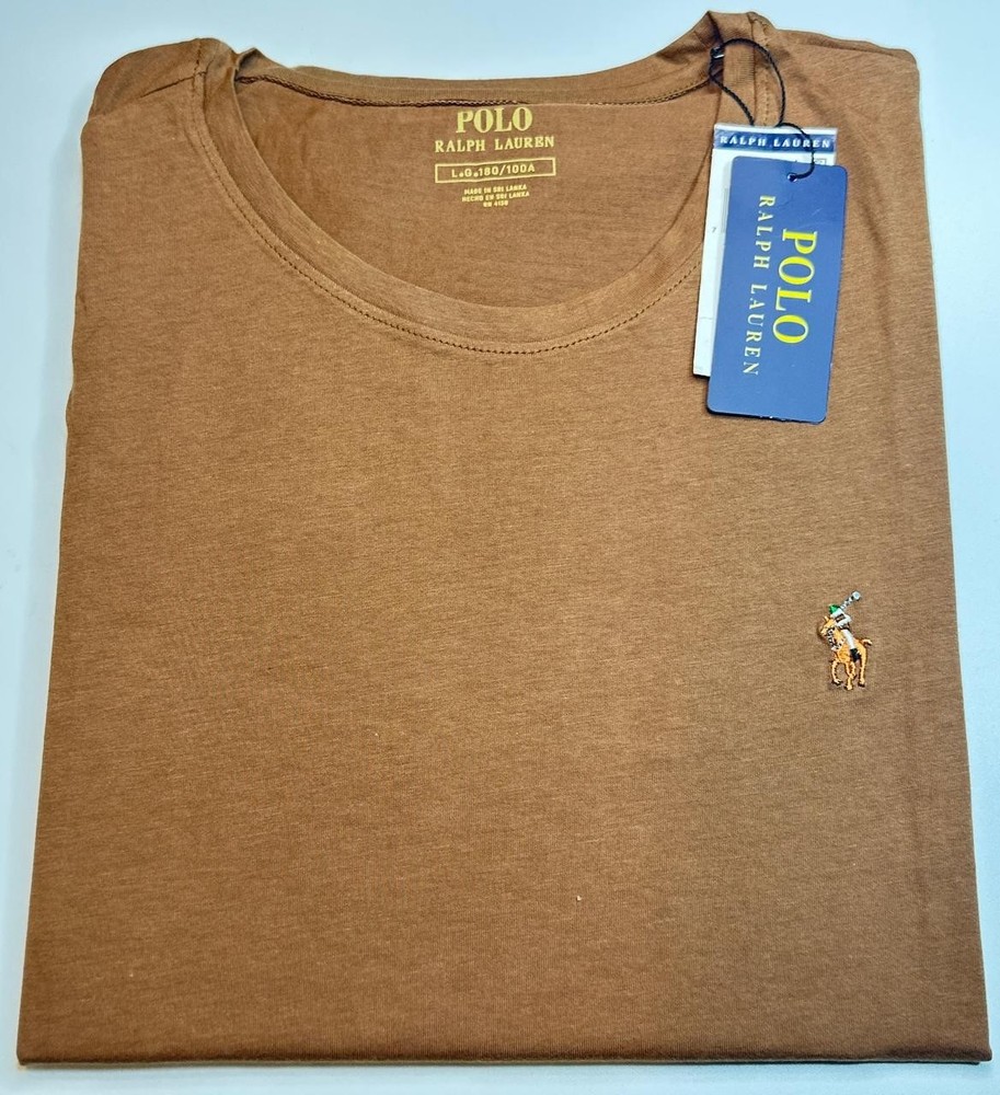 NWT Polo Ralph Lauren Men Short Sleeve Crew Neck Brown T-Shirt Free Shipping
