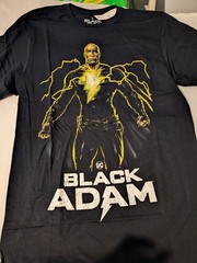 BLACK ADAM Super Hero T Shirt S/C/P 34/36 Black short sleeve DC comics
