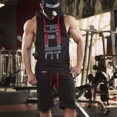 2018 New Men Gym Bodybuilding Sleeveless Hoodie Muscle Bodybuildg Tank Top Vest