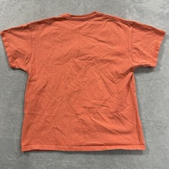 Nike T-Shirt Men’s Large Embroidered Finch Floral Swoosh Orange Short Sleeve