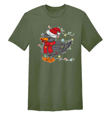 Classic Christmas Duck full size Green t-shirt Unisex CH023