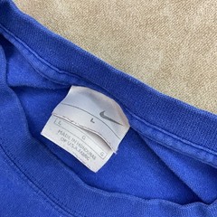 Vintage Nike T-Shirt Men Sz L Basketball Court Y2K Distressed Blue Crewneck