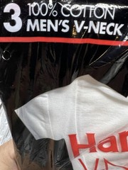 VTG New 90s Hanes Men’s 100% Cotton V-Neck T-Shirts Size XL (46-48) 3-Pack NOS