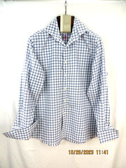 MICHAEL KORS NON IRON 100% Cotton SZ 161/2 (34-35) Men’s White Blue Dress Shirt