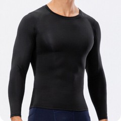 Mens Sports Warmer Long Sleeve Moisture Wicking T-Shirt Gym Tight Liner John Top