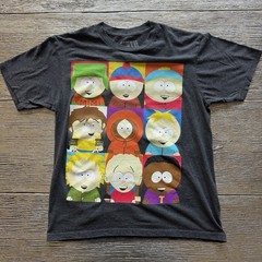 Southpark TV Show Shirt Size M Short Sleeve Charcoal Gray