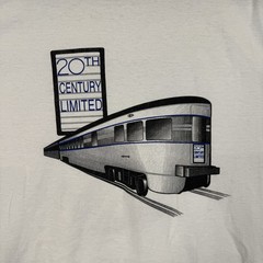 New York Central System XXL white T-shirt Train Steam Engine Railroad