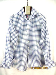 MICHAEL KORS NON IRON 100% Cotton SZ 161/2 (34-35) Men’s White Blue Dress Shirt