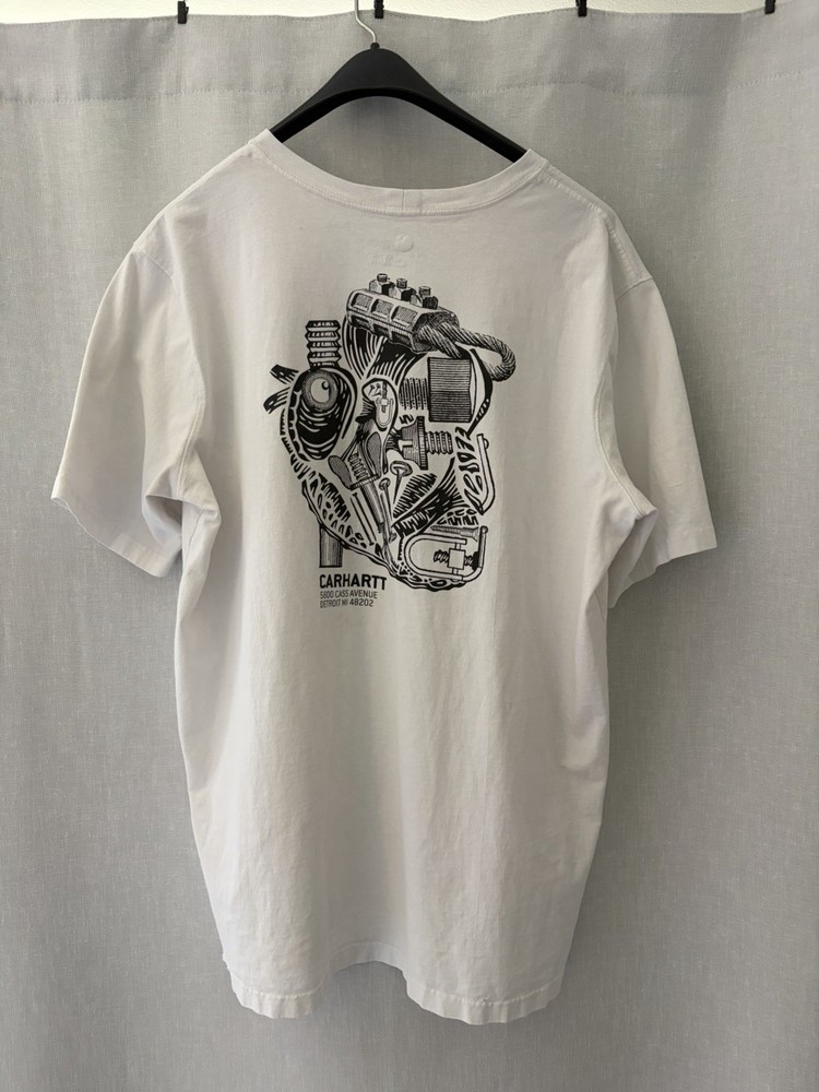 Vintage Carhartt Y2K Graphic Pocket T Shirt 2XL Tall Made In Guatemala