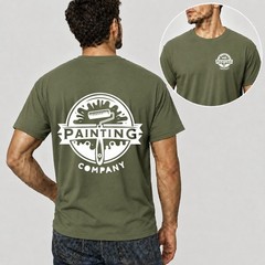 Mens Personalised Work T Shirt Custom Trade Company Logo Painter Decorator Gift