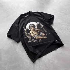 Vintage Praying Baby Angel Shirt Catholic Christian Cherub Graphic Tee