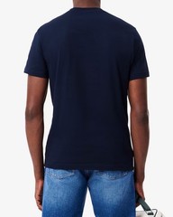 Mens Lacoste Crocodile Logo Graphic T-Shirt Lrg Navy Blue
