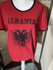 Albania Red Black Short Sleeve Crewneck T-Shirt Size L