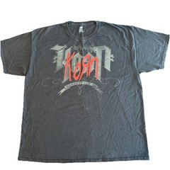 Vintage Y2K KORN Bakersfield, CA T-Shirt Tee Black 2000s Metal Band 2XL XXL