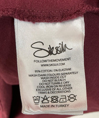 Sik Silk Modern Muscle Fit Mens Maroon T-Shirt Large Embroidered Cotton